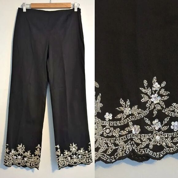 NWT y2k Vintage 2000s Talk of the Walk Pants Cropped Beaded Whimsygoth Size 4 - Picture 1 of 7